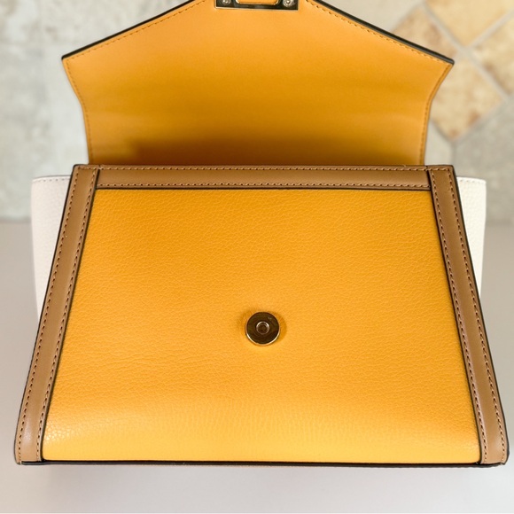 Michael Kors Whitney Medium Flap Shoulder Bag Yellow Multi - Picture 8 of 14